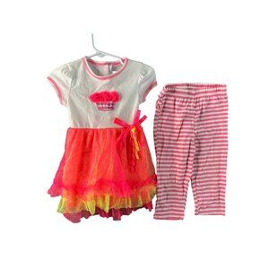 Youngland Baby Size 24 months 2 Piece Outfit Set Tutu Dress Pants cupcake tulle